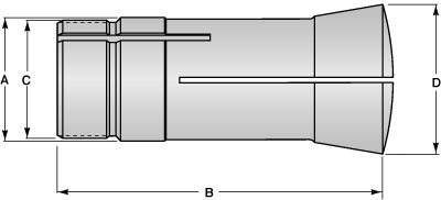 20C Collet, Metric, Rectangle Smooth (3.175mm to 34.925mm)